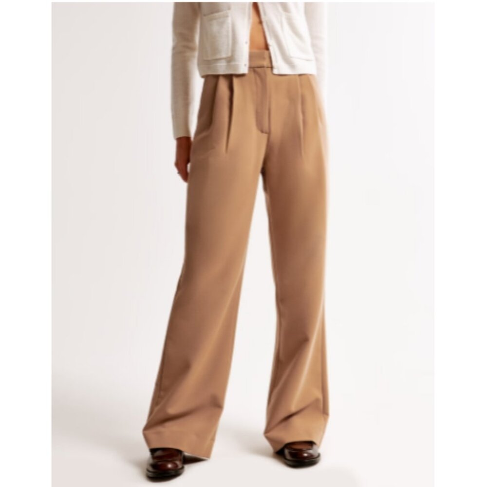 NWT A&F Sloane Tailored Wide Leg Pant | Abercrombie | Size 27/4 | Color: Brown